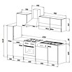 Respekta Küchenzeile KB250ESW (Breite: 250 cm, Mit Elektrogeräten, Weiß)