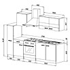 Respekta Küchenzeile KB240ESG (Breite: 240 cm, Mit Elektrogeräten, Grau)