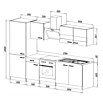 Respekta Küchenzeile KB270WWBSCGKE178G (Breite: 270 cm, Mit Elektrogeräten, Weiß)