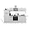 Respekta Premium Küchenzeile RP270WSCBO (Breite: 270 cm, Mit Elektrogeräten, Schwarz Hochglanz)