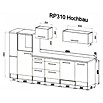Respekta Premium Küchenzeile RP310HWWBO (Breite: 310 cm, Mit Elektrogeräten, Weiß Hochglanz)