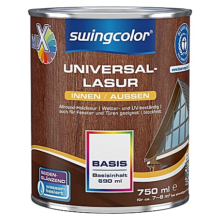swingcolor Mix Universal-Lasur (Basismischfarbe 5, 750 ml, Seidenglänzend, Wasserbasiert)