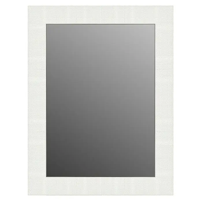 Espejo de pared Riga - 64 x 86 cm, Blanco - Elegante espejo de pared rectangular con marco blanco texturizado. El espejo añade un toque de estilo a cualquier habitación y mejora la sensación de espacio.