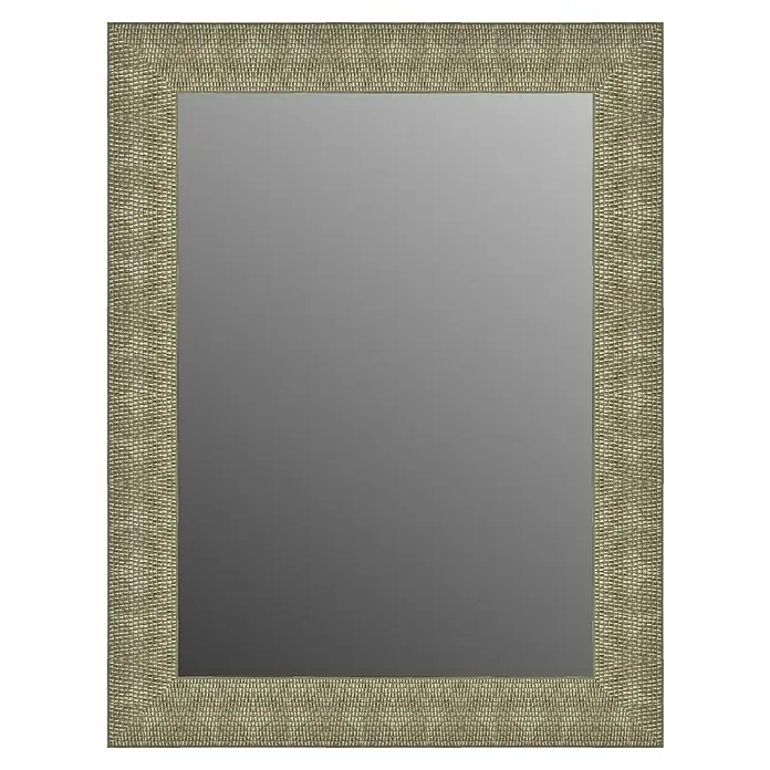 Espejo de pared Riga - 64 x 86 cm, Oro - Espejo rectangular con marco dorado texturizado. El marco le da un toque de elegancia al diseño del espejo.