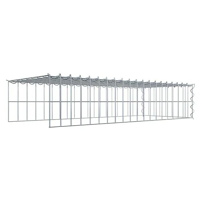 Gabiona Gabione Typ 4 - Zum Anbau in Länge & Höhe, 100 x 40 x 20 cm, Stahl, Maschenbreite: 50 mm, Maschenhöhe: 100 mm, Spirale - Gabionenkorb Drahtgitterstruktur, ideal für den Einsatz im Garten- und Landschaftsbau. Robuste Konstruktion für Stabilität und Langlebigkeit.
