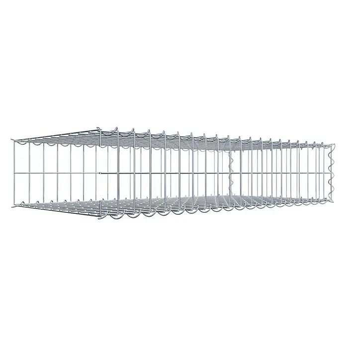 Gabiona Gabione Typ 2 - Zum Anbau in der Länge, 100 x 50 x 20 cm, Stahl, Maschenbreite: 50 mm, Maschenhöhe: 100 mm, Spirale - Ein rechteckiger, länglicher Drahtkorb für die Aufbewahrung. Ideal für Lagerung und Organisation im Haushalt.