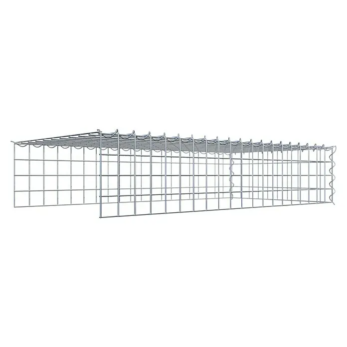 Gabiona Gabione Typ 4 - Zum Anbau in Länge & Höhe, 100 x 50 x 20 cm, Stahl, Maschenbreite: 50 mm, Maschenhöhe: 50 mm, Spirale - Aufnahme eines Gabionenkorbs aus Drahtgeflecht, ideal für Gartenbau oder Landschaftsbauprojekte.