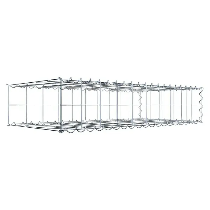 Gabiona Gabione Typ 2 - Zum Anbau in der Länge, 100 x 50 x 20 cm, Stahl, Maschenbreite: 100 mm, Maschenhöhe: 100 mm, Spirale - Ein länglicher Gabionenkorb aus verzinktem Drahtgeflecht, ideal für Garten- und Landschaftsbau. Robuste Konstruktion für vielfältige Anwendungen.