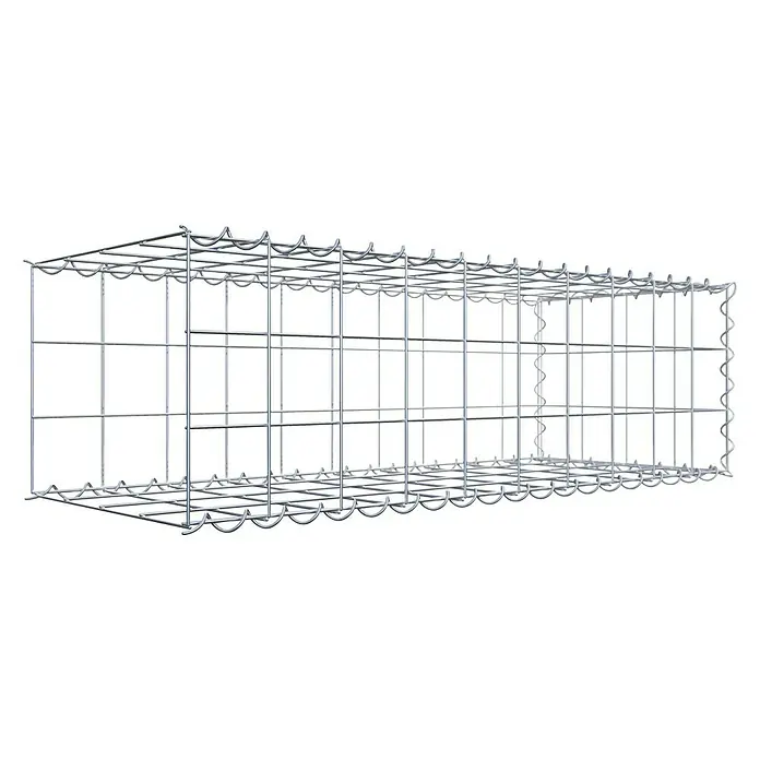 Gabiona Gabione Typ 2 - Zum Anbau in der Länge, 100 x 40 x 30 cm, Stahl, Maschenbreite: 100 mm, Maschenhöhe: 100 mm, Spirale - Ein Gabionenkorb aus Metall, ideal für den Garten- und Landschaftsbau, bietet Stabilität und Flexibilität für verschiedene Anwendungen.
