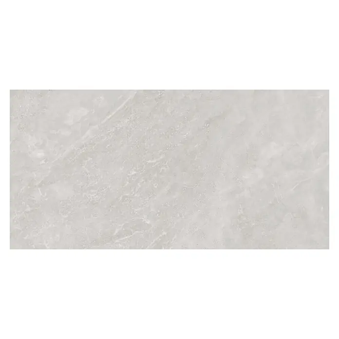 Domicil Wandfliese Stone Art - 30 x 60 cm, Grau, Glänzend - Nahaufnahme einer hellgrauen Marmorfliese mit subtilen Maserungen, ideal für elegante und moderne Innenräume.