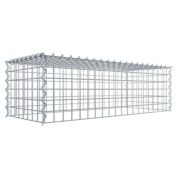 Gabiona Gabione Typ 3 (Zum Anbau in der Höhe, 100 x 40 x 30 cm, Stahl, Maschenbreite: 50 mm, Maschenhöhe: 50 mm, Spirale)