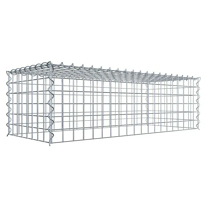 Gabiona Gabione Typ 3 - Zum Anbau in der Höhe, 100 x 40 x 30 cm, Stahl, Maschenbreite: 50 mm, Maschenhöhe: 50 mm, Spirale - Ein Drahtgitterkorb, ideal für Gabionen und Landschaftsbauprojekte. Robustes Design für vielfältige Anwendungen im Garten.