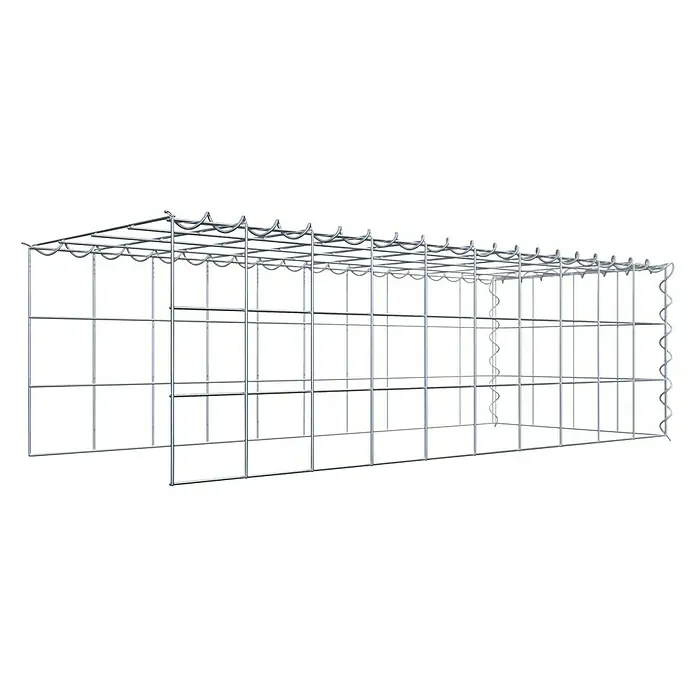 Gabiona Gabione Typ 4 - Zum Anbau in Länge & Höhe, 100 x 40 x 30 cm, Stahl, Maschenbreite: 100 mm, Maschenhöhe: 100 mm, Spirale - Abbildung eines Gabionenkorbs aus verzinktem Stahldraht. Ideal für Landschaftsbau und Erosionsschutz. Robuste Bauweise für lange Haltbarkeit.