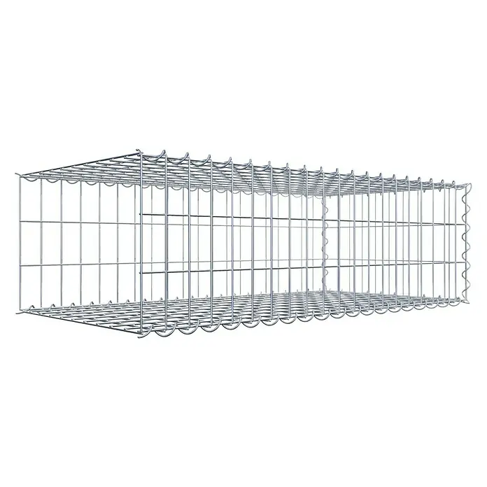 Gabiona Gabione Typ 2 - Zum Anbau in der Länge, 100 x 50 x 30 cm, Stahl, Maschenbreite: 50 mm, Maschenhöhe: 100 mm, Spirale - Ein Gabionenkorb aus verzinktem Drahtgeflecht, ideal für den Garten- und Landschaftsbau. Robuste Konstruktion für vielfältige Anwendungen.