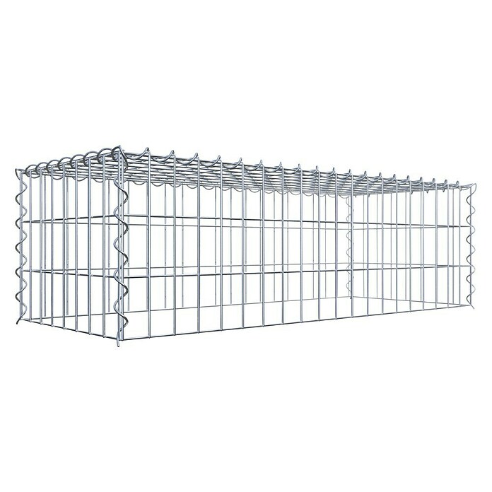 Gabiona Gabione Typ 3 (Zum Anbau in der Höhe, 100 x 40 x 30 cm, Stahl, Maschenbreite: 50 mm, Maschenhöhe: 100 mm, Spirale)