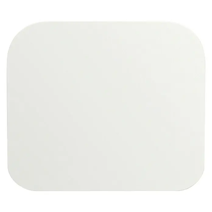 Bosch Smart Home Lichtsteuerung + Rollladensteuerung II - 1 Stk. - Weiße, abgerundete Tischplatte auf schwarzem Hintergrund. Ideal für moderne Einrichtungen.