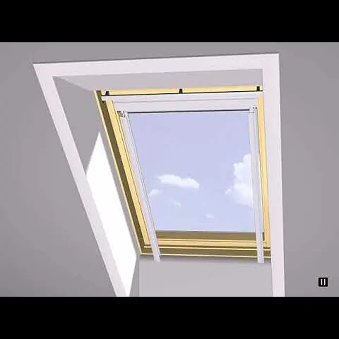Verdunkelungsrollo DUA - Dunkelblau, 55 x 98 cm, Passend für: Dachfenster 55 x 98 cm von Solid Elements, VELUX®, FAKRO® - Installing a Blackout Blind on Velux roof window