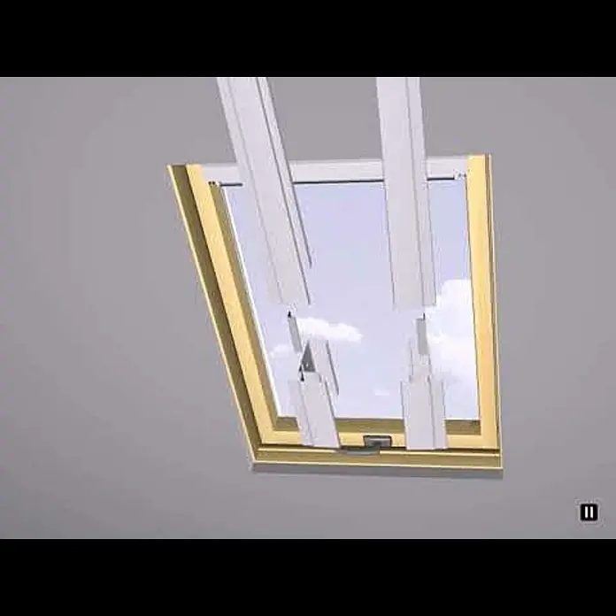 Verdunkelungsrollo DUA - Dunkelblau, 55 x 98 cm, Passend für: Dachfenster 55 x 98 cm von Solid Elements, VELUX®, FAKRO® - Installing a Blackout Blind on Fakro roof window