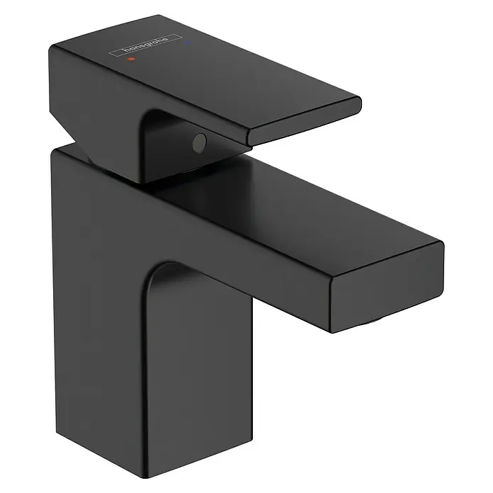 Hansgrohe Vernis Shape Waschtischarmatur 70 - Höhe: 12,7 cm, Schwarz, Matt - Schwarze Hansgrohe Armatur mit klaren Linien. Das moderne Design macht sie zum Blickfang im Badezimmer und sorgt für ein elegantes Ambiente.