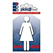Pickup 3D Home WC-Aufkleber (Motiv: Damen, Weiß, Höhe: 10 cm)