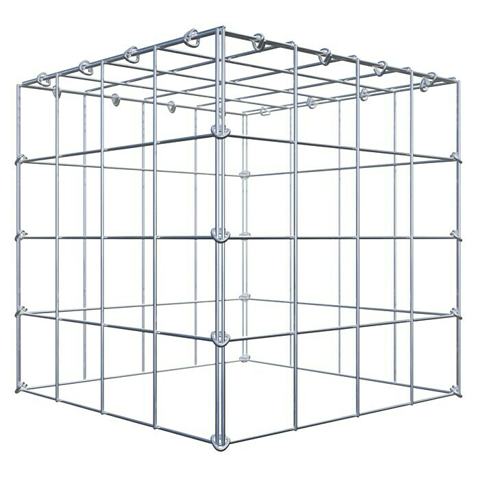 Gabiona Gabione Typ 3 (Zum Anbau in der Höhe, 40 x 40 x 40 cm, Stahl, Maschenbreite: 100 mm, Maschenhöhe: 100 mm, C-Ring) | BAUHAUS
