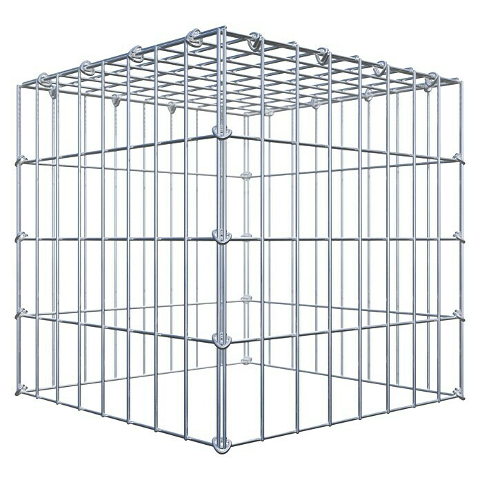 Gabiona Gabione Typ 3 (Zum Anbau in der Höhe, 40 x 40 x 40 cm, Stahl, Maschenbreite: 50 mm, Maschenhöhe: 100 mm, C-Ring) | BAUHAUS