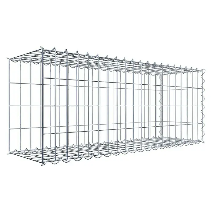 Gabiona Gabione Typ 2 - Zum Anbau in der Länge, 100 x 30 x 40 cm, Stahl, Maschenbreite: 50 mm, Maschenhöhe: 100 mm, Spirale - Ein Gabionenkorb aus verzinktem Drahtgeflecht, ideal zur Befüllung mit Steinen für Garten- und Landschaftsbau. Robuste Bauweise.