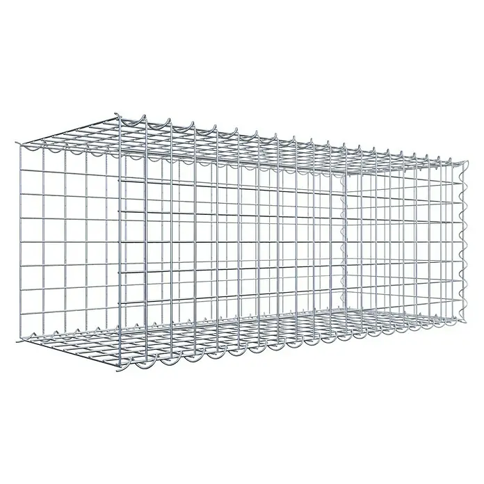 Gabiona Gabione Typ 2 - Zum Anbau in der Länge, 100 x 40 x 40 cm, Stahl, Maschenbreite: 50 mm, Maschenhöhe: 50 mm, Spirale - Ein rechteckiger Gabionenkorb aus verzinktem Drahtgeflecht. Ideal für den Garten- und Landschaftsbau, bietet er Stabilität und vielseitige Gestaltungsmöglichkeiten.