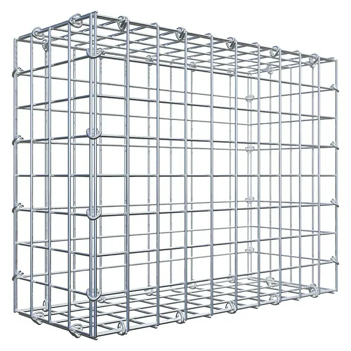 Gabiona Gabione - 50 x 20 x 40 cm, Stahl, Maschenbreite: 50 mm, Maschenhöhe: 50 mm, C-Ring - Ein Gabionenkorb aus verzinktem Stahlgitter, ideal für Gartenbau und Landschaftsgestaltung. Robuste Bauweise für vielfältige Anwendungen im Außenbereich.