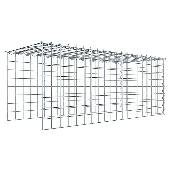 Gabiona Gabione Typ 4 - Zum Anbau in Länge & Höhe, 100 x 40 x 40 cm, Stahl, Maschenbreite: 50 mm, Maschenhöhe: 50 mm, Spirale - Produktabbildung eines Gabionenkorbs aus Metalldraht. Dieser Drahtkorb ist ideal für den Einsatz im Garten- und Landschaftsbau.