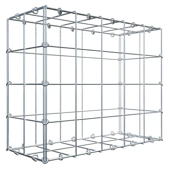 Gabiona Gabione - 50 x 20 x 40 cm, Stahl, Maschenbreite: 100 mm, Maschenhöhe: 100 mm, C-Ring - Gabionen-Drahtkorb für Steine, Metallgitter zur Gartengestaltung und Landschaftsbau, dekoratives Element, robust und langlebig.