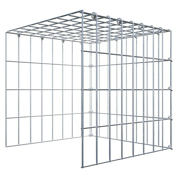 Gabiona Gabione Typ 4 (Zum Anbau in Länge & Höhe, 40 x 40 x 40 cm, Stahl, Maschenbreite: 50 mm, Maschenhöhe: 100 mm, C-Ring) | BAUHAUS