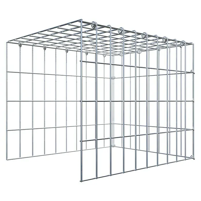 Gabiona Gabione Typ 4 - Zum Anbau in Länge & Höhe, 50 x 40 x 40 cm, Stahl, Maschenbreite: 50 mm, Maschenhöhe: 100 mm, C-Ring - Gitterbox: Eine robuste Gitterbox für Lagerung und Transport. Ideal für Industrie und Gewerbe, vielseitig einsetzbar und langlebig.