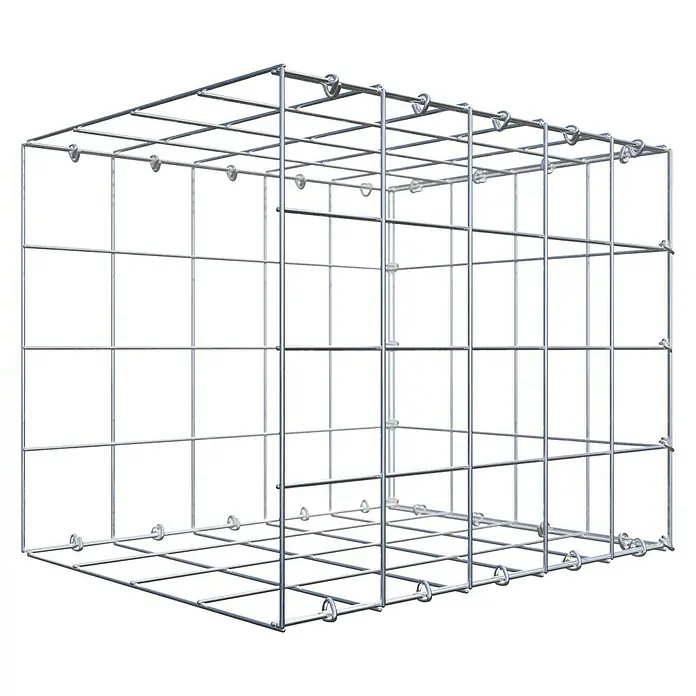 Gabiona Gabione Typ 2 - Zum Anbau in der Länge, 50 x 40 x 40 cm, Stahl, Maschenbreite: 100 mm, Maschenhöhe: 100 mm, C-Ring - Ein Gabionen-Bausatz zur Errichtung von robusten Stützmauern oder dekorativen Elementen im Garten. Das Drahtgitter sorgt für Stabilität.