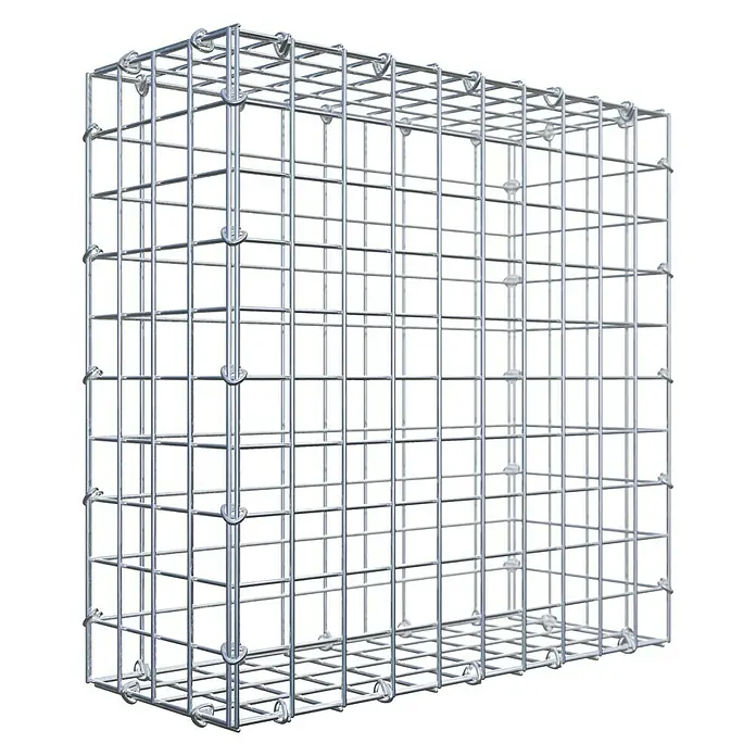 Gabiona Gabione - 50 x 20 x 50 cm, Stahl, Maschenbreite: 50 mm, Maschenhöhe: 50 mm, C-Ring - Gabione, ein Drahtgitterkorb zur Befüllung mit Steinen, als dekoratives Element für den Garten oder zur Hangbefestigung.