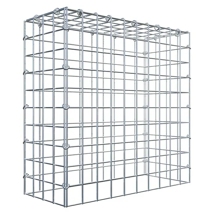 Gabiona Gabione Typ 3 - Zum Anbau in der Höhe, 50 x 20 x 50 cm, Stahl, Maschenbreite: 50 mm, Maschenhöhe: 50 mm, C-Ring - Darstellung eines Gabionenkorbs, ideal für Garten- und Landschaftsbau, mit robustem Drahtgeflecht und einfacher Montage.