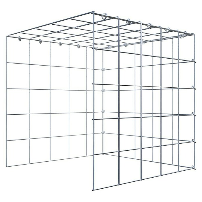 Gabiona Gabione Typ 4 (Zum Anbau in Länge & Höhe, 50 x 50 x 50 cm, Stahl, Maschenbreite: 100 mm, Maschenhöhe: 100 mm, C-Ring) | BAUHAUS