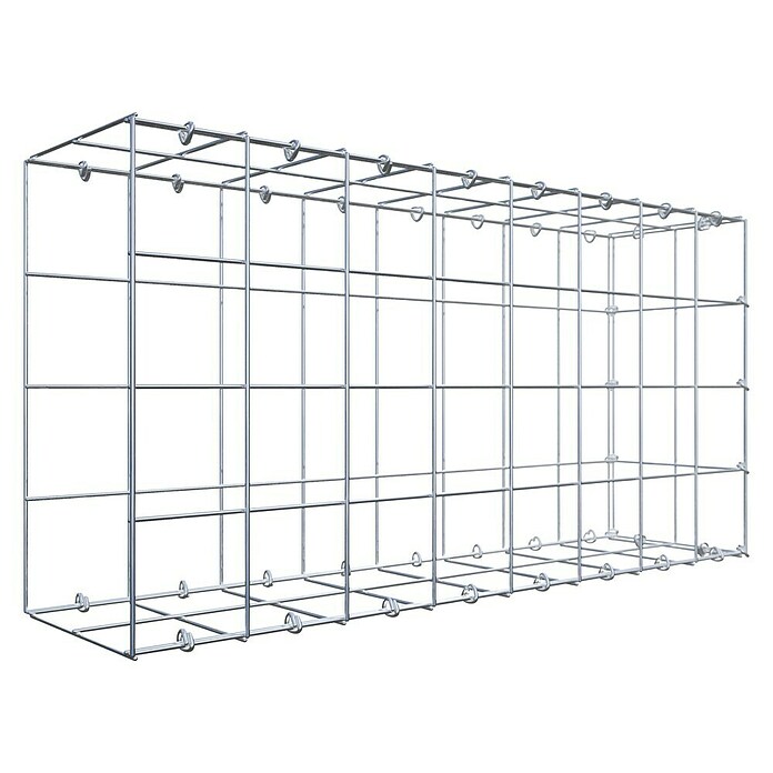Gabiona Gabione Typ 2 (Zum Anbau in der Länge, 80 x 20 x 40 cm, Stahl, Maschenbreite: 100 mm, Maschenhöhe: 100 mm, C-Ring) | BAUHAUS