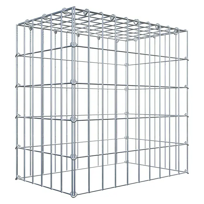 Gabiona Gabione Typ 3 - Zum Anbau in der Höhe, 50 x 30 x 50 cm, Stahl, Maschenbreite: 50 mm, Maschenhöhe: 100 mm, C-Ring - Gabionenkorb aus Metall, ein robustes Drahtgitter zur vielseitigen Gartengestaltung. Ideal für dekorative und funktionale Zwecke im Außenbereich.