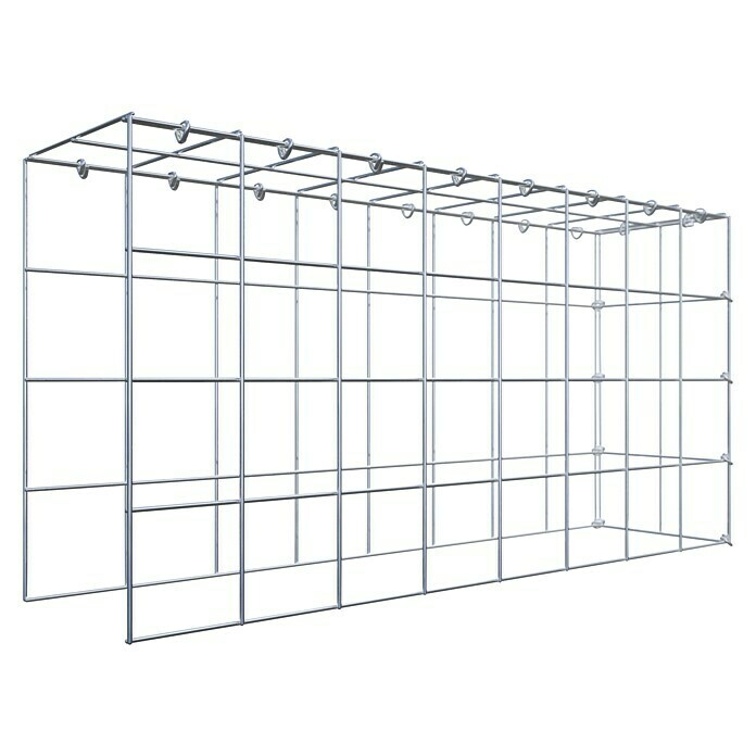 Gabiona Gabione Typ 4 (Zum Anbau in Länge & Höhe, 80 x 20 x 40 cm, Stahl, Maschenbreite: 100 mm, Maschenhöhe: 100 mm, C-Ring) | BAUHAUS