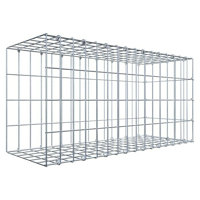 Gabiona Gabione Typ 2 (Zum Anbau in der Länge, 80 x 30 x 40 cm, Stahl, Maschenbreite: 50 mm, Maschenhöhe: 100 mm, C-Ring) | BAUHAUS