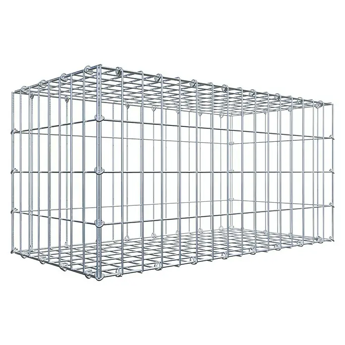 Gabiona Gabione - 80 x 40 x 40 cm, Stahl, Maschenbreite: 50 mm, Maschenhöhe: 100 mm - Metallgabione zur Garten- und Landschaftsgestaltung. Die Gabione besteht aus einem Drahtgitter und ist rechteckig.