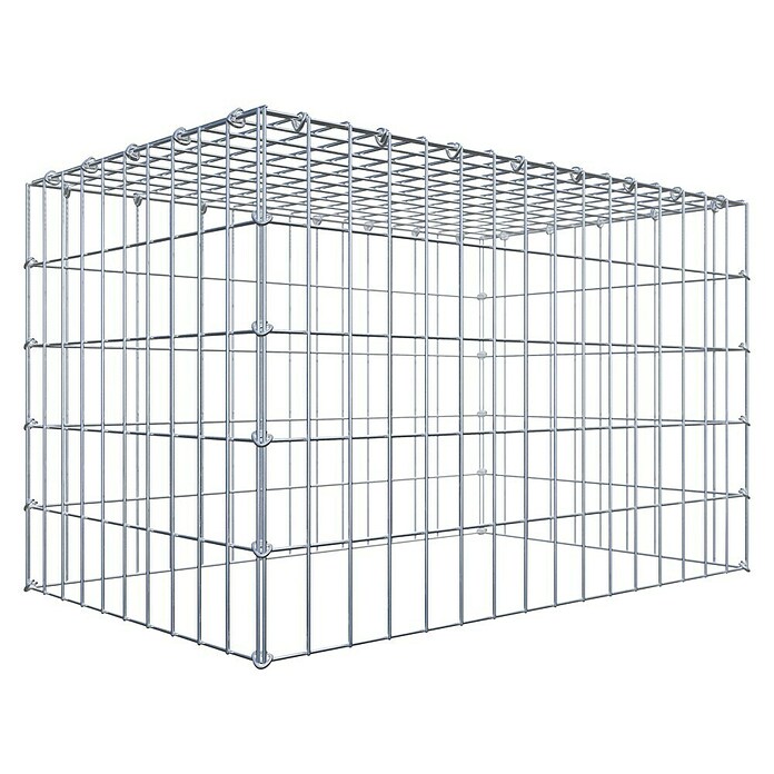 Gabiona Gabione Typ 3 (Zum Anbau in der Höhe, 80 x 50 x 50 cm, Stahl, Maschenbreite: 50 mm, Maschenhöhe: 100 mm, C-Ring) | BAUHAUS
