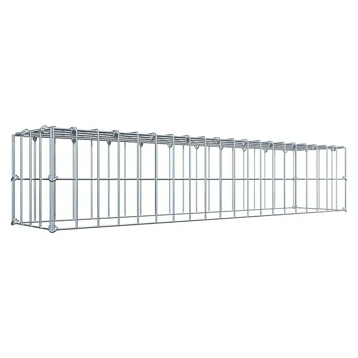 Gabiona Gabione Typ 3 - Zum Anbau in der Höhe, 100 x 20 x 20 cm, Stahl, Maschenbreite: 50 mm, Maschenhöhe: 100 mm, C-Ring - Silberner Kabelkanal aus Drahtgeflecht, ideal für die strukturierte Kabelführung in Industrie und Gewerbe. Robuste und langlebige Konstruktion.