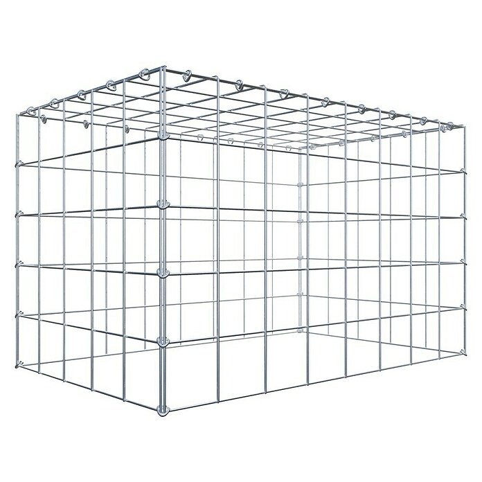 Gabiona Gabione Typ 3 (Zum Anbau in der Höhe, 80 x 50 x 50 cm, Stahl, Maschenbreite: 100 mm, Maschenhöhe: 100 mm, C-Ring) | BAUHAUS