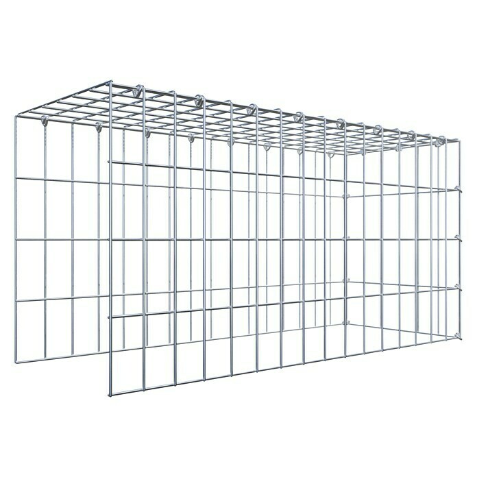 Gabiona Gabione Typ 4 (Zum Anbau in Länge & Höhe, 80 x 30 x 40 cm, Stahl, Maschenbreite: 50 mm, Maschenhöhe: 100 mm, C-Ring) | BAUHAUS
