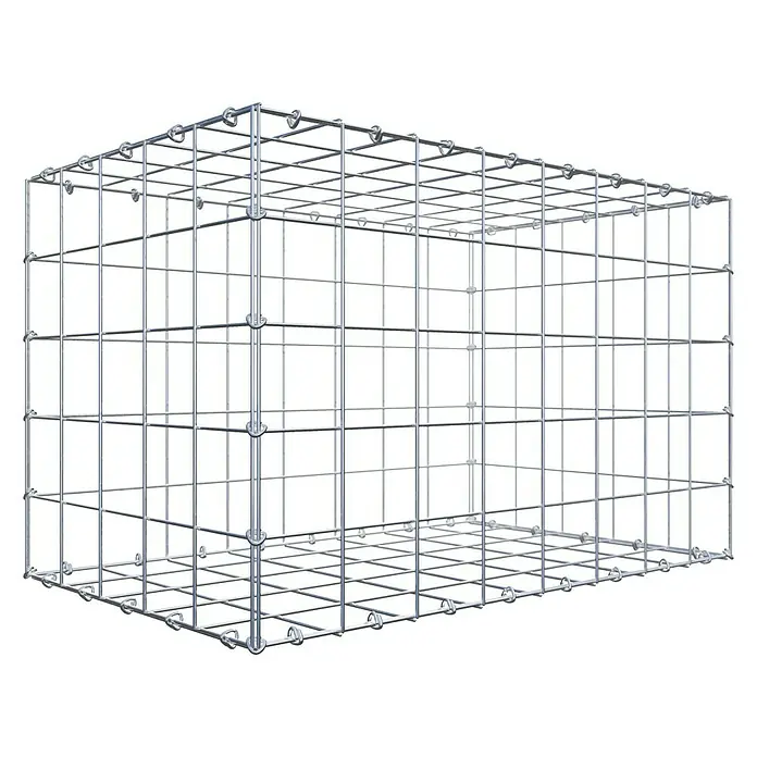 Gabiona Gabione - 80 x 50 x 50 cm, Stahl, Maschenbreite: 100 mm, Maschenhöhe: 100 mm, C-Ring - Metallgitterbox für vielfältige Anwendungen im Garten- und Landschaftsbau. Robust und stabil für die Gestaltung von Außenbereichen.