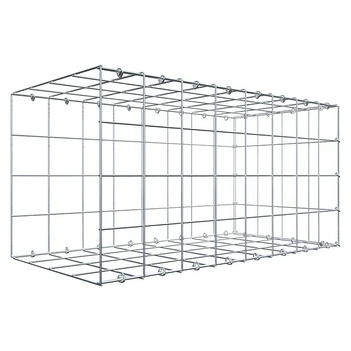 Gabiona Gabione Typ 2 - Zum Anbau in der Länge, 80 x 40 x 40 cm, Stahl, Maschenbreite: 100 mm, Maschenhöhe: 100 mm, C-Ring - Metallgitterbox, ideal für Lagerung & Organisation. Robuste Konstruktion für vielfältige Einsatzbereiche, maximale Stabilität garantiert.