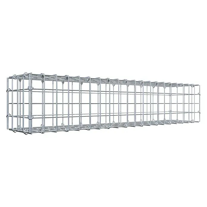 Gabiona Gabione - 100 x 20 x 20 cm, Stahl, Maschenbreite: 50 mm, Maschenhöhe: 50 mm - Ein länglicher Gabionenkorb aus Metall, ideal für den Einsatz im Garten- und Landschaftsbau zur Gestaltung von Mauern und Zäunen.