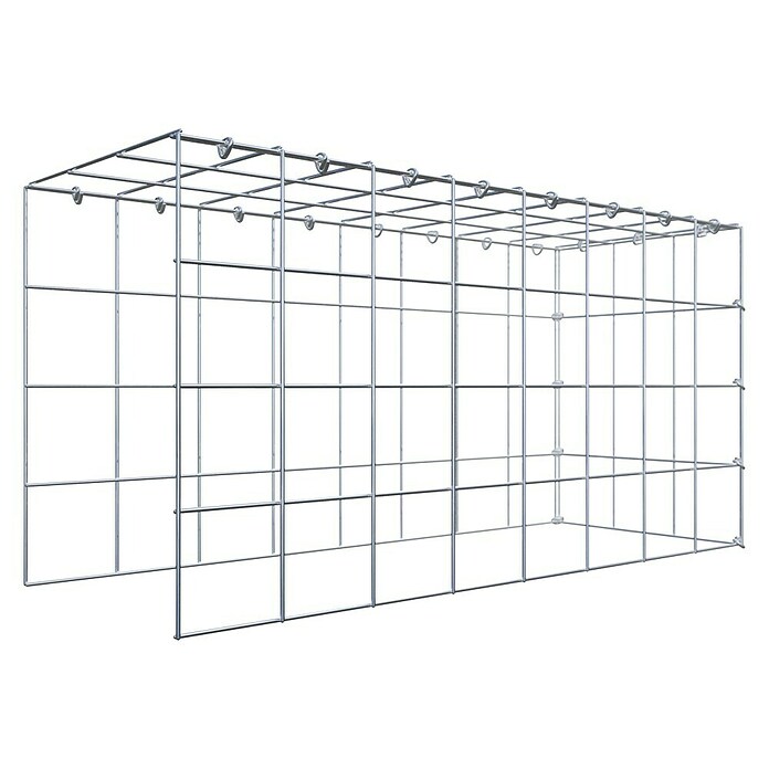 Gabiona Gabione Typ 4 (Zum Anbau in Länge & Höhe, 80 x 30 x 40 cm, Stahl, Maschenbreite: 100 mm, Maschenhöhe: 100 mm, C-Ring) | BAUHAUS